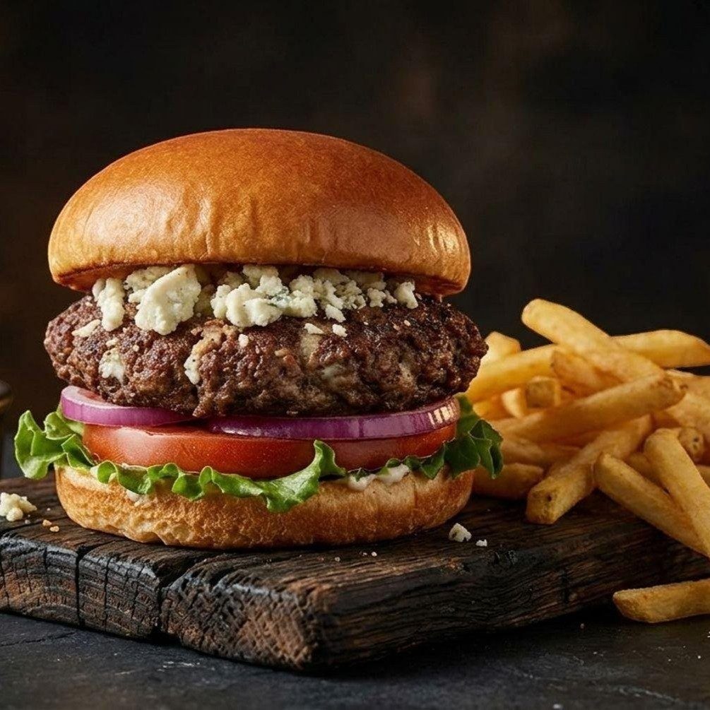 Bleu Burger.